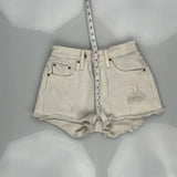Levis Denim Shorts - 25W UK 6 Cream Cotton