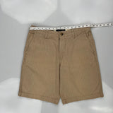 Tommy Hilfiger Pinstripe Chino Shorts - 34W 10L Beige Cotton