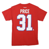 REEBOK Mens Red NHL Graphic T-Shirt S Short Sleeve Crew Neck Price 31 Print