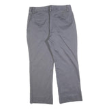 LANDS END Womens Cotton Blend Grey Regular Straight Trousers W32 L27 Casual