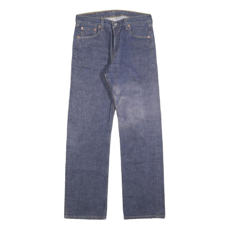 LEVI'S 501 Mens Jeans Blue Regular Straight Denim Medium W30 L32 Classic Button