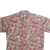 COOKE STREET Mens Red & Beige Floral Cotton Shirt L Casual Summer Lightweight