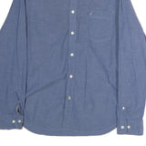 NAUTICA Mens Blue Button-Down Shirt M Classic Cotton Long Sleeve Casual