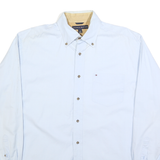 TOMMY HILFIGER Mens White Casual Shirt M Button-Down Collar Long Sleeve Cotton