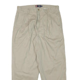 CHAPS Mens Cotton Blend Beige Relaxed Straight Trousers W34 L29 Casual Classic