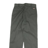 DICKIES Mens Cotton Blend Regular Fit Straight Trousers Grey W30 L30 Workwear