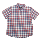 LEE Mens Red & Blue Checked Cotton Blend Shirt 2XL Button Down Casual Summer