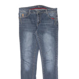 Mens Slim Blue Denim Jeans Cotton Zip W32 L31 Stylish Casual Everyday Wear