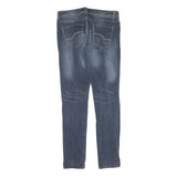 Mens Slim Blue Denim Jeans Cotton Zip W32 L31 Stylish Casual Everyday Wear