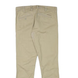 DICKIES Mens Cotton Blend Beige Slim Tapered Trousers W34 L30 Workwear Casual