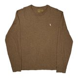 Polo By Ralph Lauren Long Sleeve T-Shirt - Large Brown Cotton