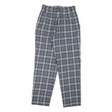 Grey Polyester Blend Mens Regular Fit Tapered Trousers W28 L28 Checked Pattern