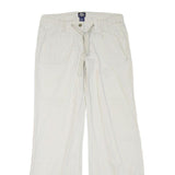 BLUE ASPHALT Womens White Regular Fit Straight Leg Trousers W32 L33 Cotton Blend