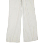 BLUE ASPHALT Womens White Regular Fit Straight Leg Trousers W32 L33 Cotton Blend