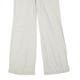 BLUE ASPHALT Womens White Regular Fit Straight Leg Trousers W32 L33 Cotton Blend
