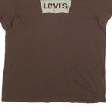 LEVI'S Mens Brown Cotton Blend Logo T-Shirt 2XL Short Sleeve Crew Neck Casual