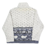 REST AND RELAXATION Womens White & Grey Polar Bear Pattern Jacket L Polyester