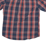 LEVI'S Mens Blue & Red Check Shirt M Casual Cotton Blend Button Down Short