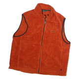 WOOLRICH Mens Orange Polyester Zip Jacket XL Fleece Outdoor Casual Vest