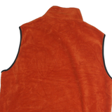 WOOLRICH Mens Orange Polyester Zip Jacket XL Fleece Outdoor Casual Vest