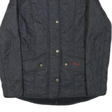 BARBOUR Womens Black Quilted Jacket UK 8 Polyester Blend Button Closure Stylish