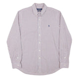 RALPH LAUREN Mens White & Red Check Shirt M Classic Button Down Cotton Blend