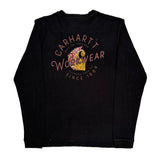Workwear Carhartt Long Sleeve T-Shirt - Small Black Cotton