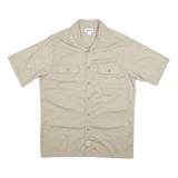 CARHARTT Mens Beige Cotton Short Sleeve Work Shirt L Utility Pockets