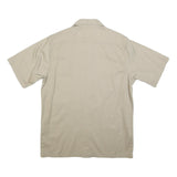 CARHARTT Mens Beige Cotton Short Sleeve Work Shirt L Utility Pockets