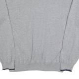 NAUTICA Mens Grey Cotton Plain V-Neck Regular Fit Jumper L Casual Classic