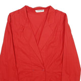 SONIA RYKIEL Womens Red Jacket L Woven Button Classic Elegant Lightweight
