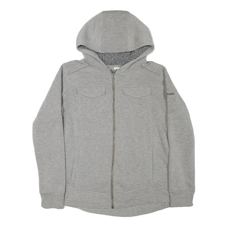 COLUMBIA Womens Grey Hoodie XL Cotton Blend Full Zip Casual Outdoor Sweatshirt