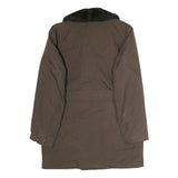 Mens Brown Black Collar Button Jacket L Cotton Blend Classic Formal Outerwear