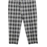 Womens Relaxed Black & White Check Trousers W25 L28 Polyester Blend Zip Closure