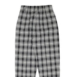 Womens Relaxed Black & White Check Trousers W25 L28 Polyester Blend Zip Closure