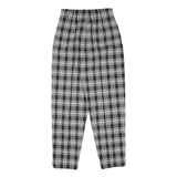 Womens Relaxed Black & White Check Trousers W25 L28 Polyester Blend Zip Closure