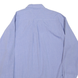 TOMMY HILFIGER Mens Blue Small Check Shirt L Classic Button Collar Long Sleeve
