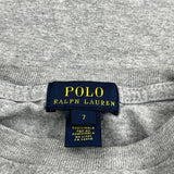 Age 7 Polo By Ralph Lauren T-Shirt - Medium Gray Cotton