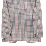 Mens Beige and Pink Checked Classic Jacket M Wool Blend Button Closure