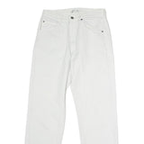 CALVIN KLEIN Mens Jeans White Regular Straight Denim Raw W28 L31 Zip Cotton