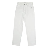 CALVIN KLEIN Mens Jeans White Regular Straight Denim Raw W28 L31 Zip Cotton