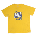 GENUINE MERCHANDISE Mens Yellow Graphic T-Shirt L Short Sleeve Crew Neck MLB