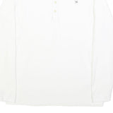 DIESEL Mens White Long Sleeve Plain Polo Shirt M Cotton Blend Casual