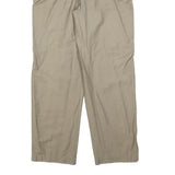 GSWD Mens Cotton Blend Beige Relaxed Straight Trousers W36 L34 Casual Zip Fly