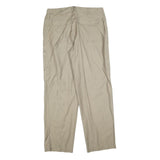 GSWD Mens Cotton Blend Beige Relaxed Straight Trousers W36 L34 Casual Zip Fly