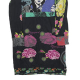 DESIGUAL Womens Black Cotton Blend Day Dress Floral Print Long Sleeve Size S