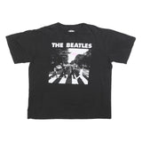 THE BEATLES Womens Black Graphic T-Shirt L Short Sleeve Crew Neck Beatles Abbey