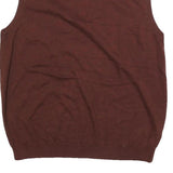 AXIST Mens Brown & Grey Patterned Cotton Blend Jumper V-Neck Basic Knit XL