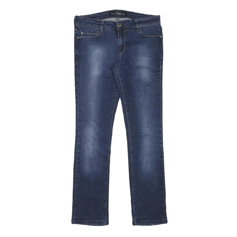 RIFLE Womens Slim Blue Denim Cotton Blend Jeans W30 L29 Classic Zip Waist