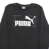 PUMA Womens Black Cotton Blend Crew Neck Sweatshirt UK 12 Casual Pullover